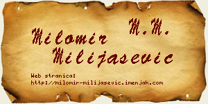 Milomir Milijašević vizit kartica